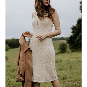 Sezane Crochet Midi Dress
